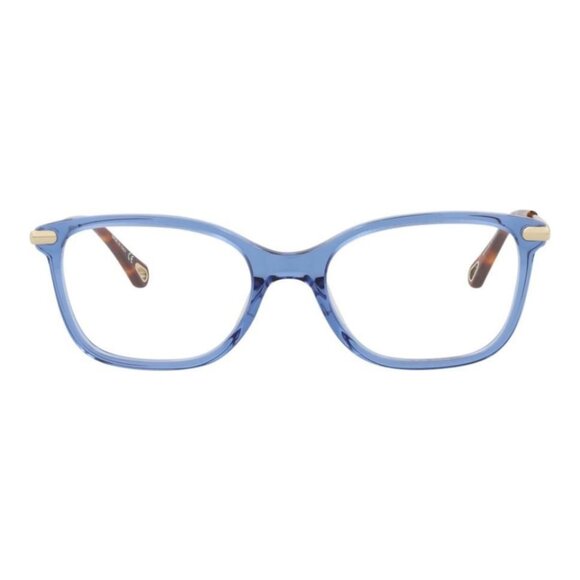 Chloé Womens Square/Rectangle Blue Gold Transparent Fashion Designer Eyewear - Picture 1 of 4